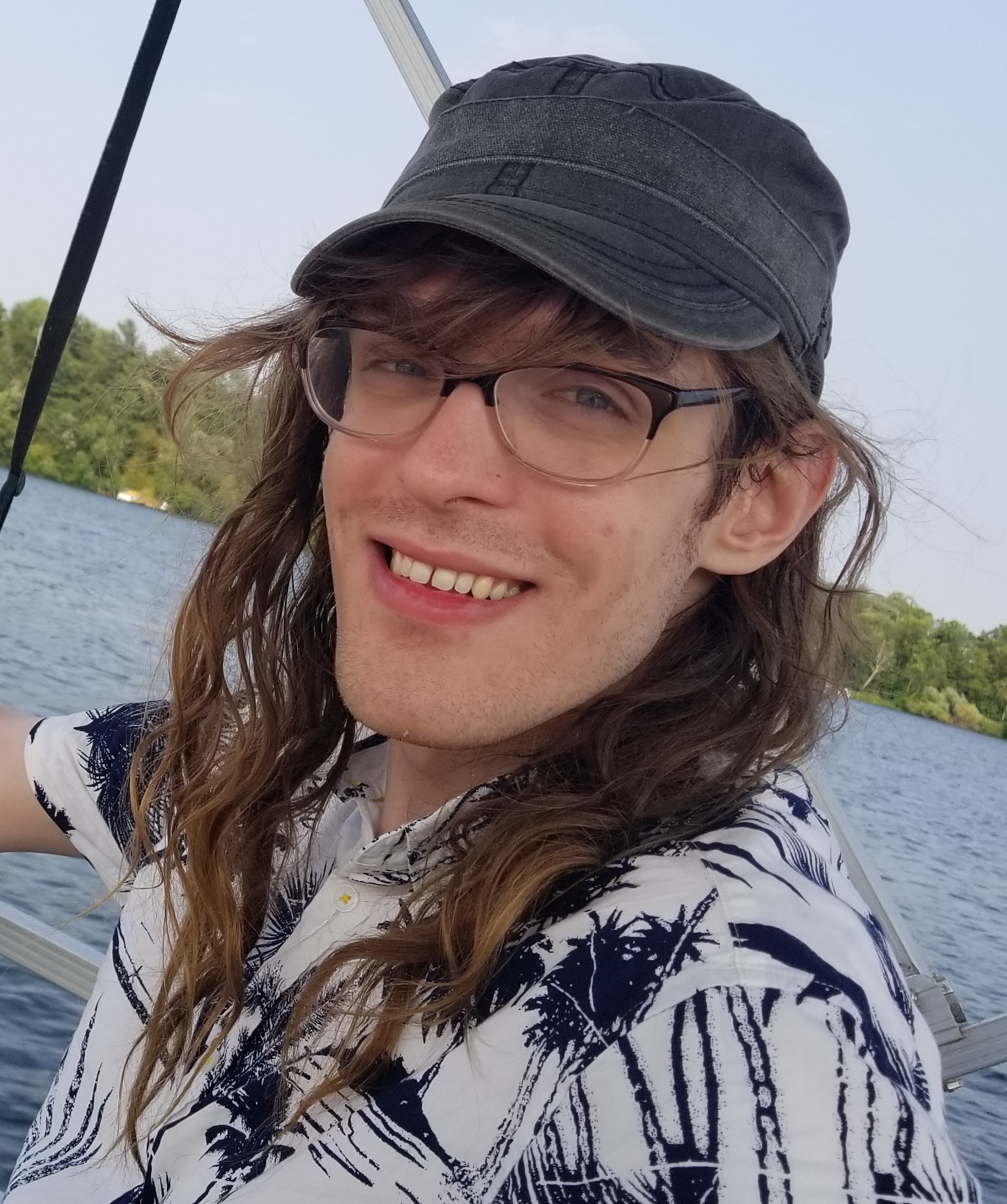 A picture of me on a boat.